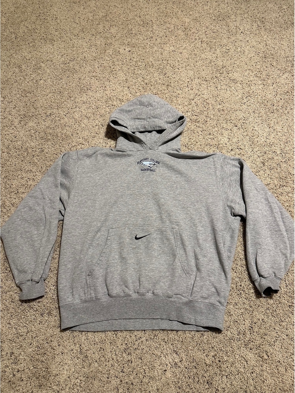 Nike Elmhurst College Basketball Gray Hoodie Sweatshirt XL